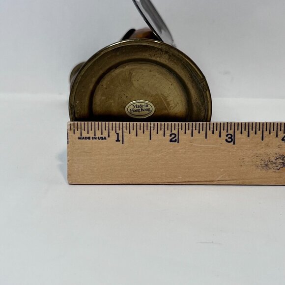Brass and Copper Angel Candle Holder made in Hong Kong 6" Christian VTG 70's - Picture 8 of 10